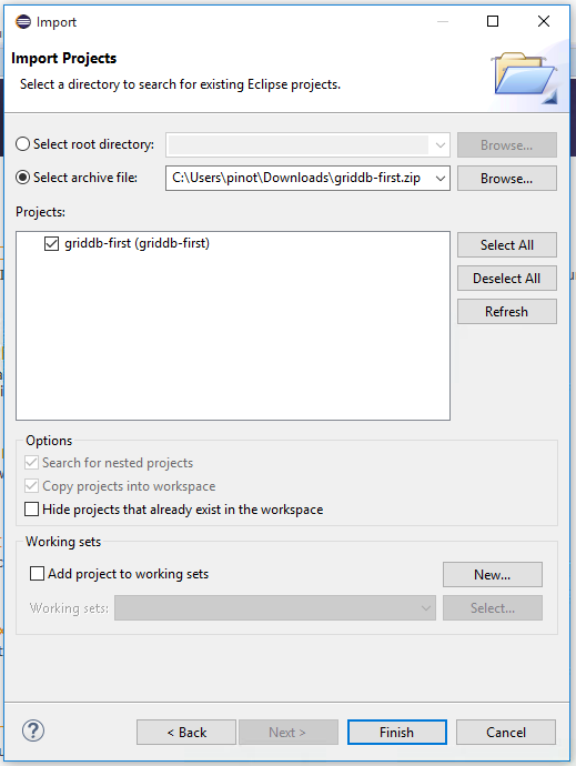 Figure 8 import method selection