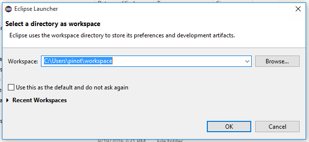 Figure 5 Creating a work space